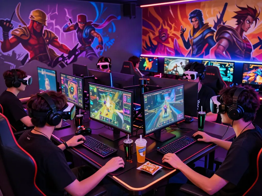 Gamers enjoying a high-tech setup showcasing Bro138's gaming experience.