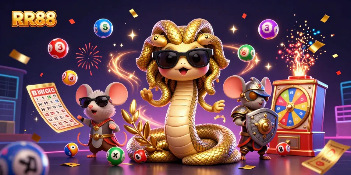 Experience dynamic RR88 gaming excitement with colorful elements and friendly characters in a vibrant casino setting.