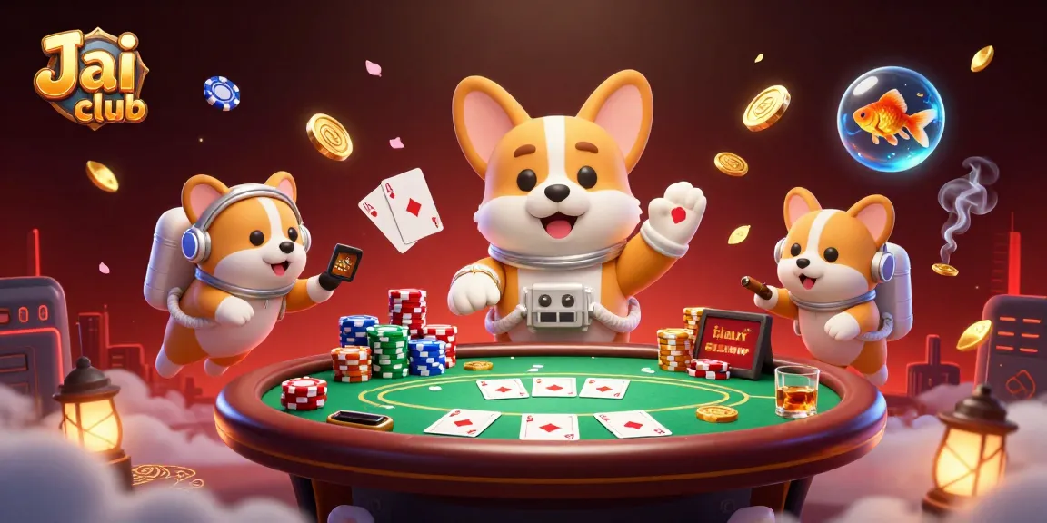Experience high stakes at Jai club with a vibrant space casino scene featuring unique characters.