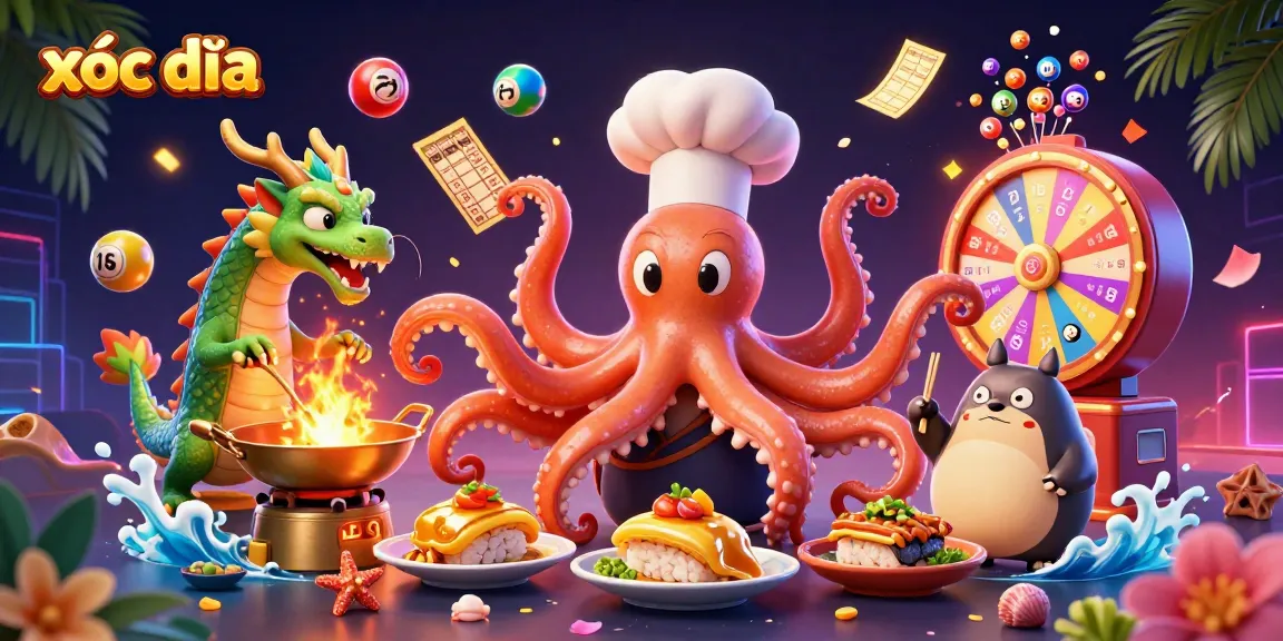 Experience the excitement of playing xóc đĩa in a vibrant 3D scene with energetic casino elements.