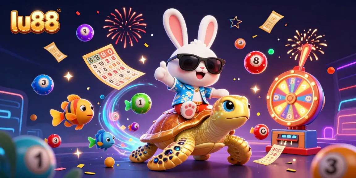 Experience thrilling fun with lu88 as cartoon characters celebrate amid a vibrant casino scene.