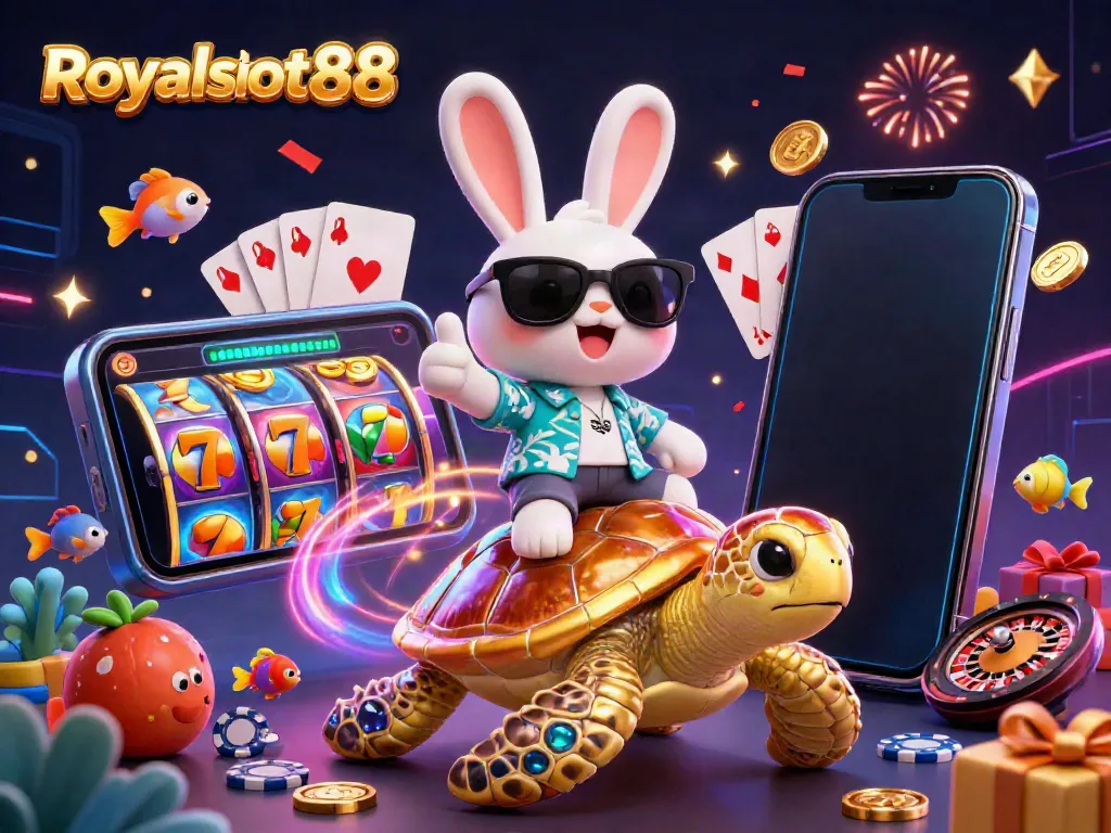 Royalslot88 membawa keberuntungan dengan kelinci dan kura-kura emas di dunia kasino.