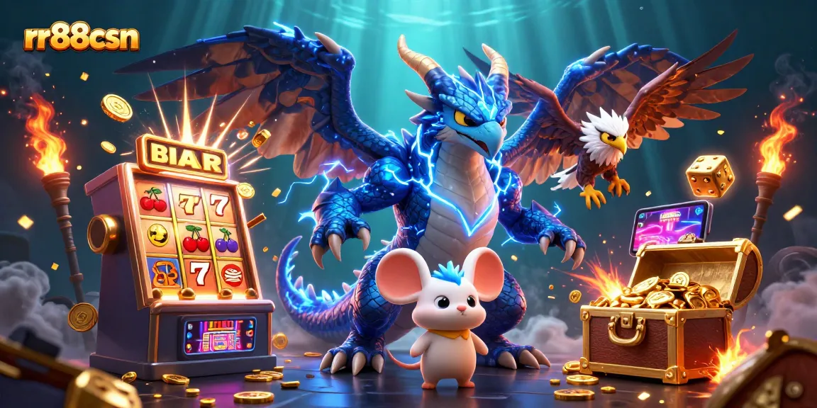 Experience thrilling wins with rr88csn's electrifying slot machine jackpot scene.