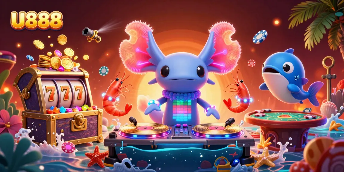 Experience thrilling action at U888's vibrant casino scene with engaging game elements.