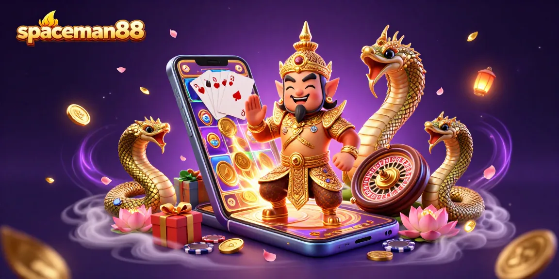 Experience exciting gameplay with Spaceman88, showcasing a vivid slot game and dynamic casino elements.
