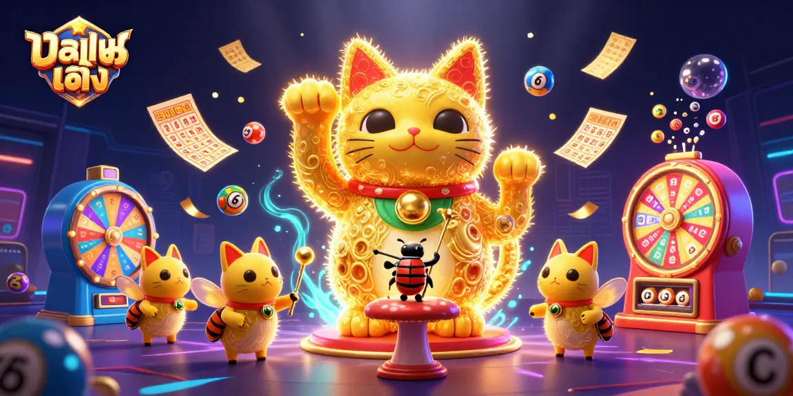 Experienceแทงบอลเต็ง with a vibrant 3D illustration showcasing high-energy casino symbols and lucky motifs.