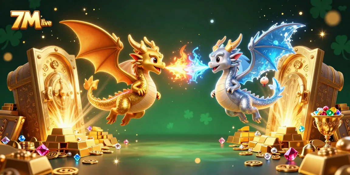 Experience thrilling 7M live casino action with captivating dragons and sparkling treasures.