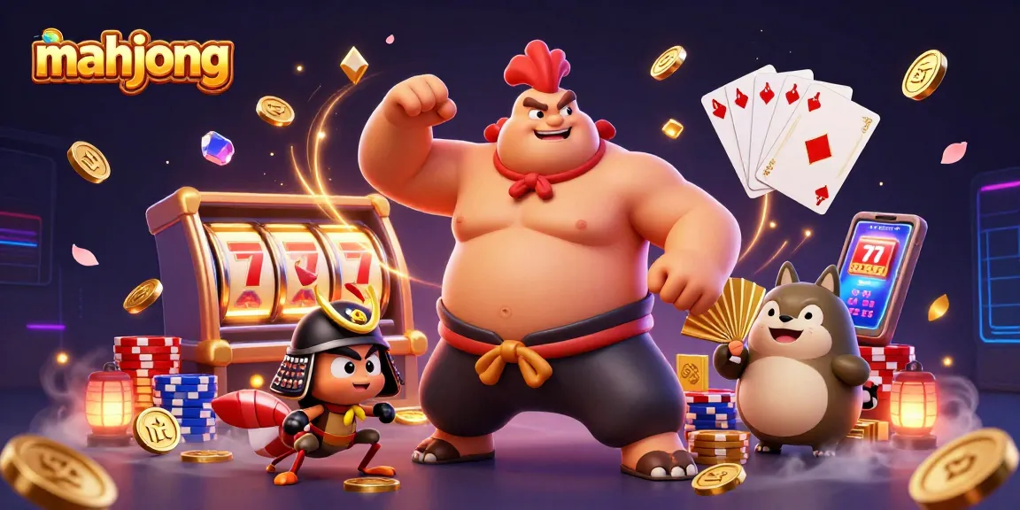 Play mahjong and win big with this vibrant casino scene illustrating excitement and strategy.