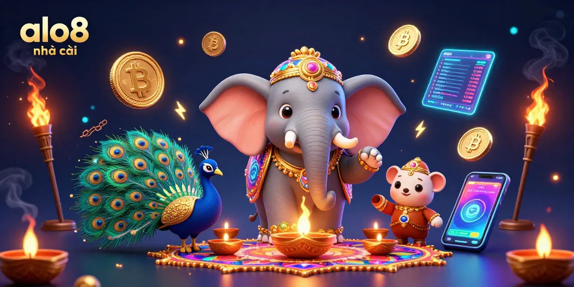 Experience the thrill with alo8 nhà cái through vivid casino-themed digital illustration featuring gaming elements.