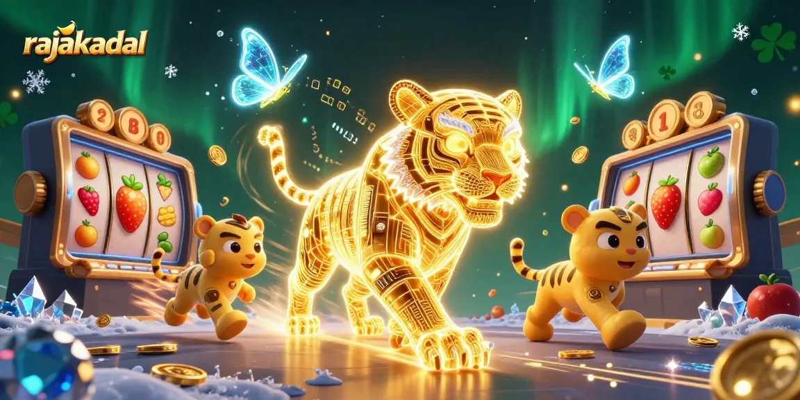 Rasakan keseruan bermain di rajakadal dengan simbol slot dan jackpot yang berkilauan.