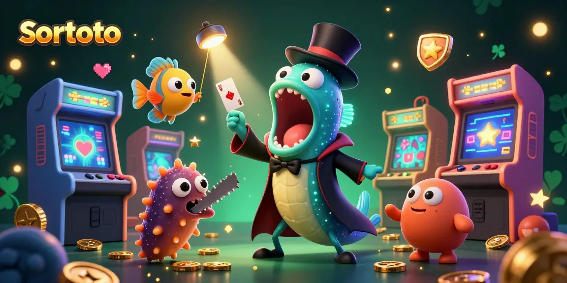 Sortoto enhances gaming with an entertaining scene, featuring card tricks and vibrant casino themes.