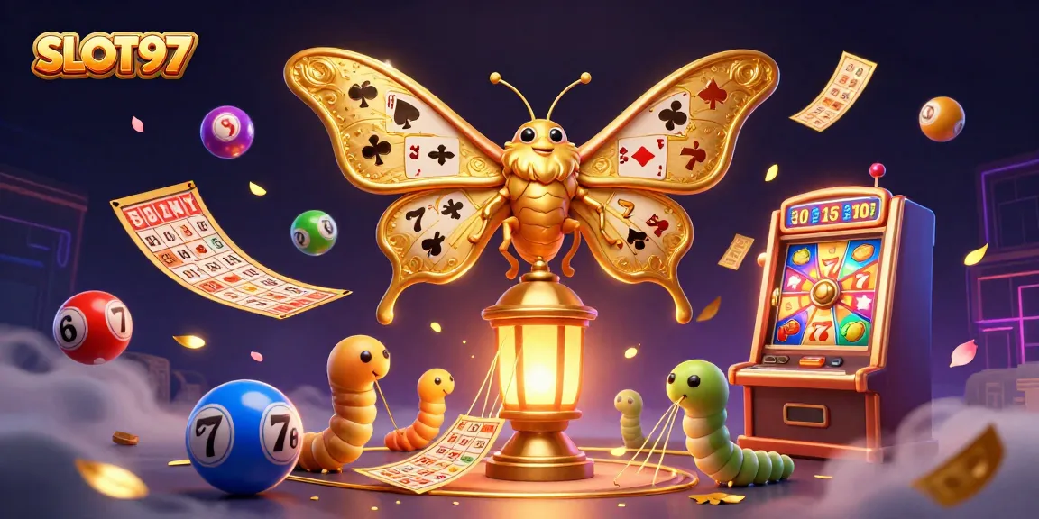 SLOT97 presents an engaging slot game scene with vibrant characters and dynamic elements showcasing winning opportunities.