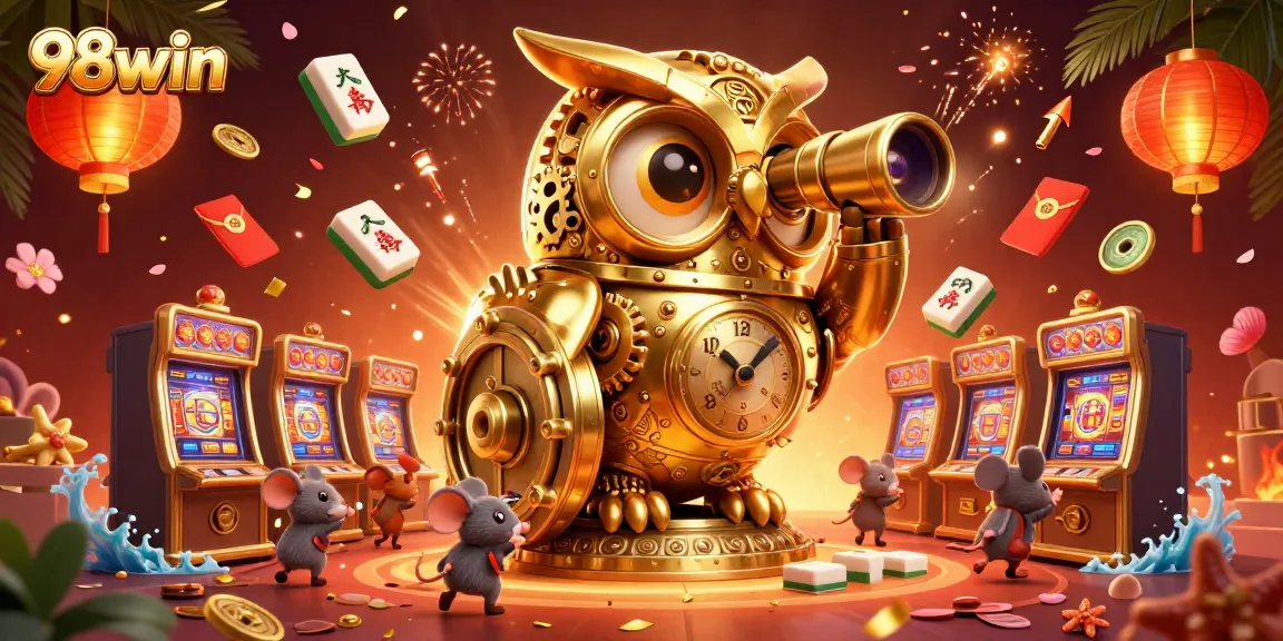 Experience thrilling gameplay at 98win with animated characters and vibrant casino elements enriching your adventure.