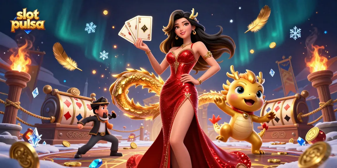 Experience slot pulsa excitement with vibrant casino elements in a stunning 3D illustration.