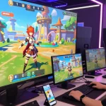 3D ecchi game interactive scene with vibrant characters and dynamic gameplay