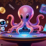 Engage with exciting games at sc88, featuring a vibrant alien octopus on a holographic poker table.