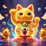 Experienceแทงบอลเต็ง with a vibrant 3D illustration showcasing high-energy casino symbols and lucky motifs.