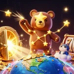 Experience bigpot88 thrills with golden treasures and animated characters in this casino-themed illustration.