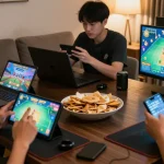 Engaged players enjoying Teen Patti Gold games with direct link access on smartphones.