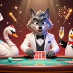 Experience thrilling baccarat gameplay at 텐텐벳 with animated characters and a vibrant casino atmosphere.