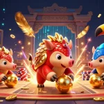 Engage in thrilling gameplay at go88 with colorful pangolins in an energetic casino setting.