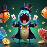 Experience the thrill of Sunwin with vibrant underwater characters performing magic amid glowing casino elements.