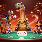 Experience thrilling gameplay with w88 link at a lively poker scene featuring vibrant characters and festive elements.