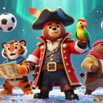 Engage in judi bola betting with a vibrant illustration of characters and sports elements.