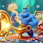 Spin the reels of fun and fortune with slot gacor maxwin, featuring a genie, monkey, and poker elements.
