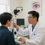 SNU Eye Clinic consultation showcasing advanced eye exam technology and personalized care.