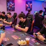 Exciting gaming lounge atmosphere with players enjoying sunwin card games.