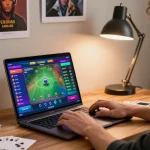 Interaksi pengguna dalam permainan taruhan online BASKET168 login dengan antusiasme tinggi dan grafis warna-warni.
