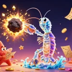 A dynamic illustration of the luxy bet bonus code featuring vibrant casino elements and characters for online gaming.