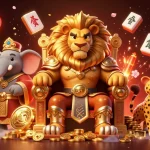 Read more about the vibrant 3D casino scene featuring characters amidst dynamic elements.