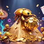 Spin to win with new123b as golden coins and gems cascade in an energizing casino scene.
