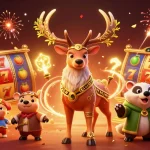 Experience the magic of BTY0991 with lively slot gaming elements in a stunning illustration.