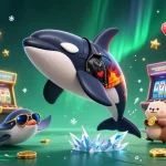 Experience the thrill of me88 with cartoon characters and exciting casino elements in a vibrant scene.