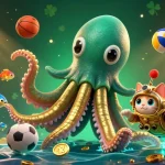 Engage with thrilling betting action at XO88, featuring a pirate kraken and diving cat amidst vibrant sports elements.