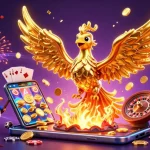 Engage with the vibrant world of CM88's casino offerings featuring a molten golden phoenix and dynamic gaming elements.