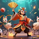 Experience the excitement of FIVE88 with dynamic sports elements and thrilling characters in a vibrant casino setting.